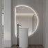 Brunswick Frameless Left Cut Moon Anti Fog Backlit LED Wall Mirror